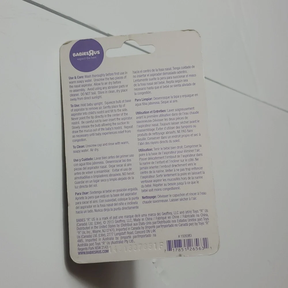 BabiesRUs Cream and Blue Baby Aspirator